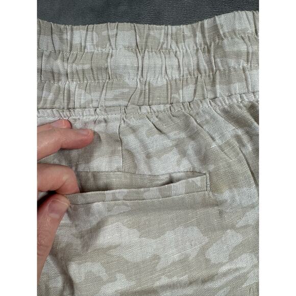 Athleta Cabo Tide Linen Jogger Women’s Size 4T Tall Natural Beige Camo Print - Picture 11 of 12